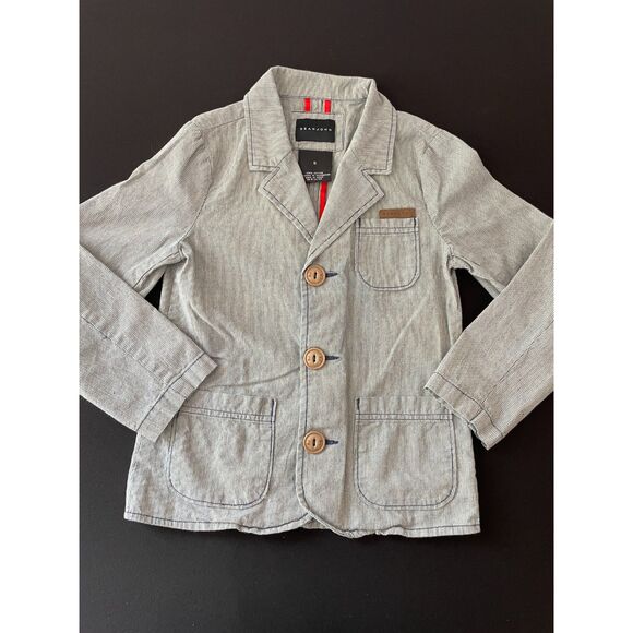 ~ SEAN JOHN Boys' 5 yrs Blazer Chambray Blue 100% Cotton Boy's Pockets 3-button